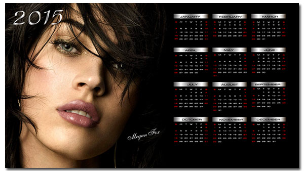 Wallpaper con calendar Megan Fox