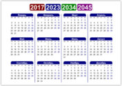 Calendar-2017-2023-2034-2045