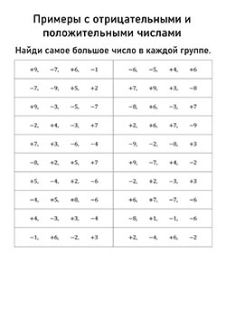 Карточки с заданиями координатная прямая и отрицательные числа 07