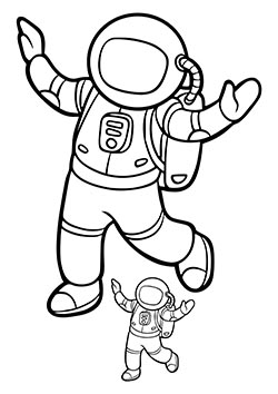 Printable astronaut template craft stencil spaceman cutout 04